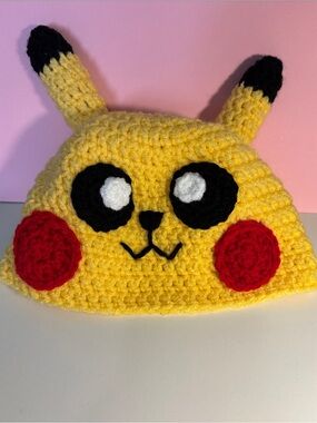 Pikachu Pokeman crochet hat
